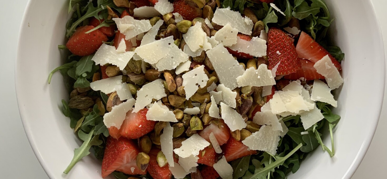Strawberry Pistachio Arugula Salad