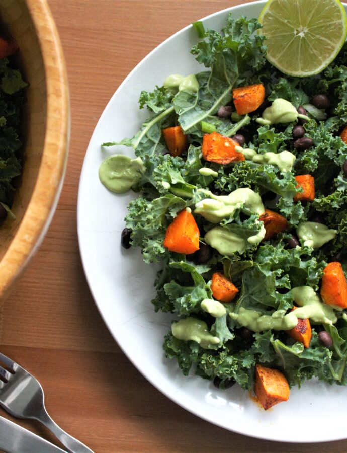 Sweet Potato and Black Bean Kale Salad